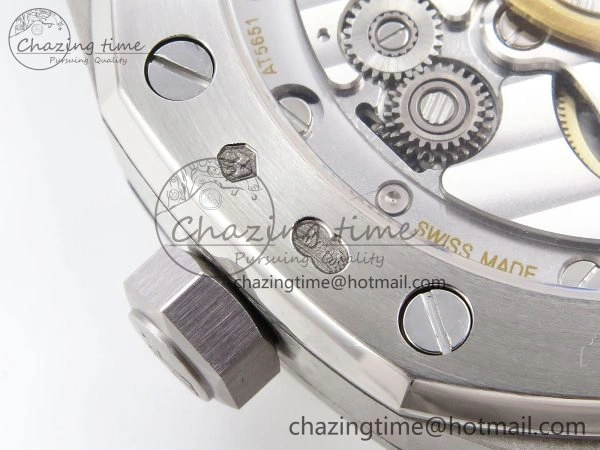 Durable Royal Oak 41mm 15500 Frosted SS APSF 1:1 Best Edition Blue Textured Dial on SS Bracelet SA4302 Super Clone 4428