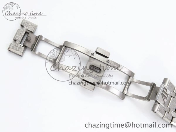 Durable Royal Oak 41mm 15500 Frosted SS APSF 1:1 Best Edition Blue Textured Dial on SS Bracelet SA4302 Super Clone 4428