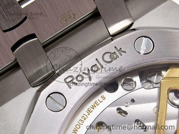 FlexibleFit Royal Oak 41mm 15500 Frosted SS APSF 1:1 Best Edition Gray Textured Dial on SS Bracelet SA4302 Super Clone 4434