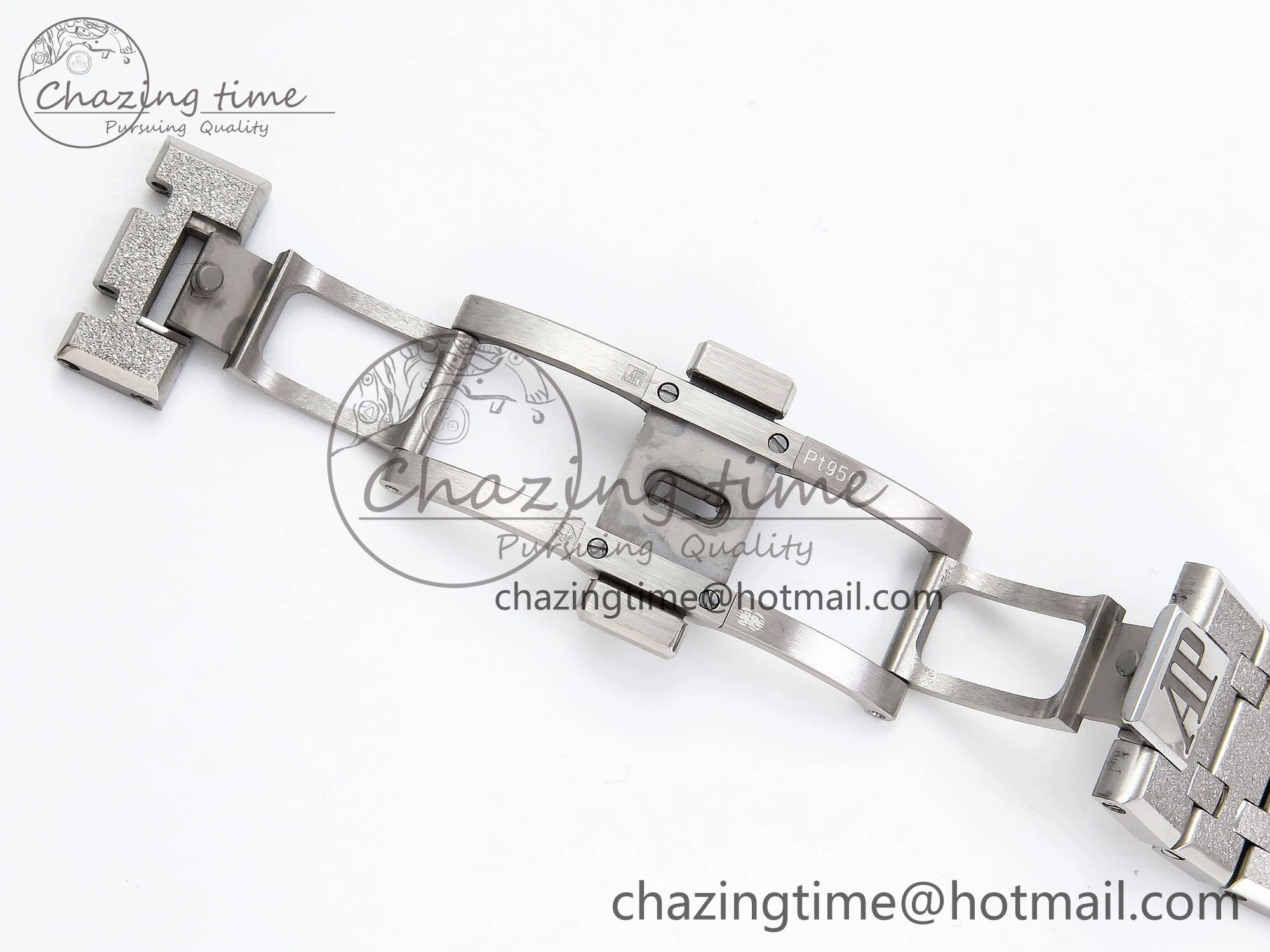 FlexibleFit Royal Oak 41mm 15500 Frosted SS APSF 1:1 Best Edition Gray Textured Dial on SS Bracelet SA4302 Super Clone 4434