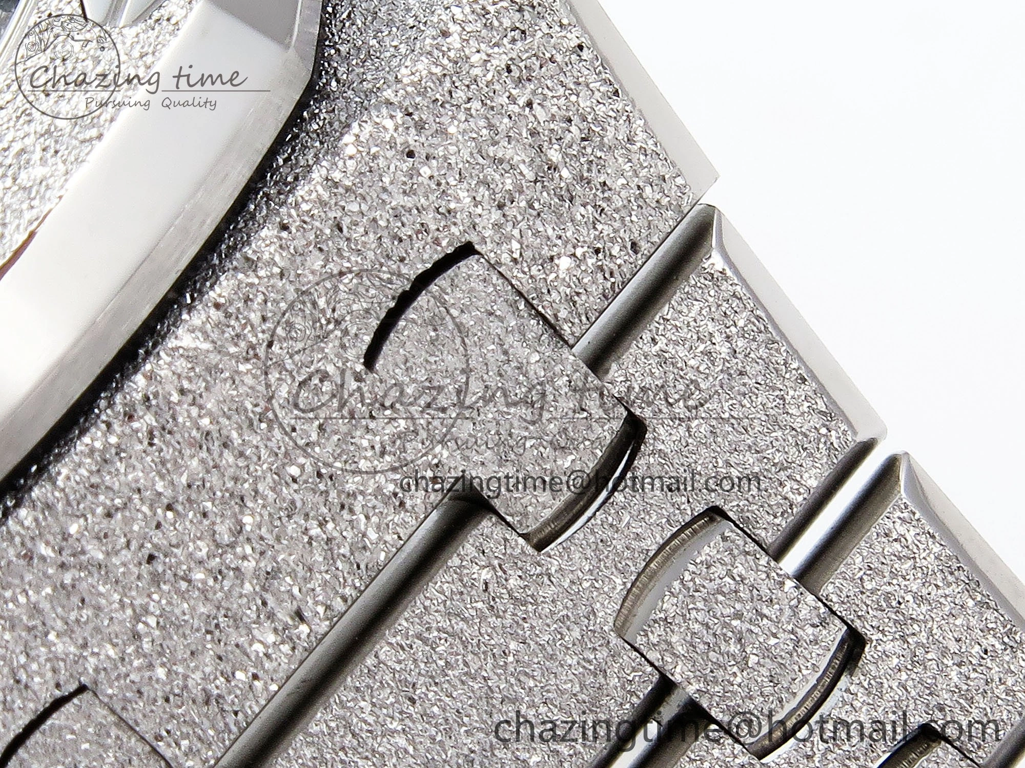 FlexibleFit Royal Oak 41mm 15500 Frosted SS APSF 1:1 Best Edition Gray Textured Dial on SS Bracelet SA4302 Super Clone 4434