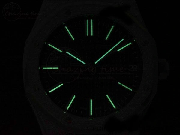Compact Royal Oak 41mm 15500 Frosted SS APSF 1:1 Best Edition Grey Textured Dial on SS Bracelet SA4302 Super Clone 4419
