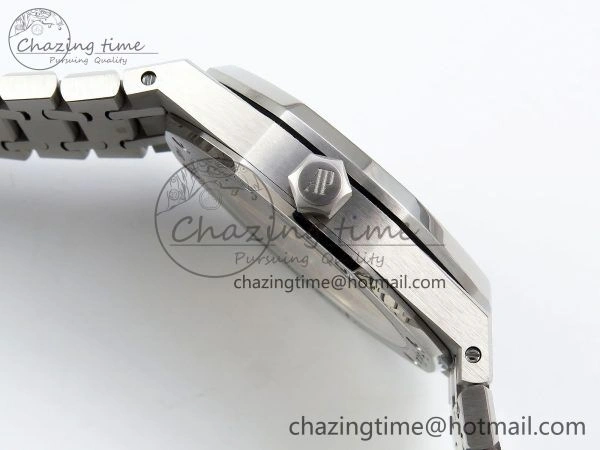 Compact Royal Oak 41mm 15500 Frosted SS APSF 1:1 Best Edition Grey Textured Dial on SS Bracelet SA4302 Super Clone 4419