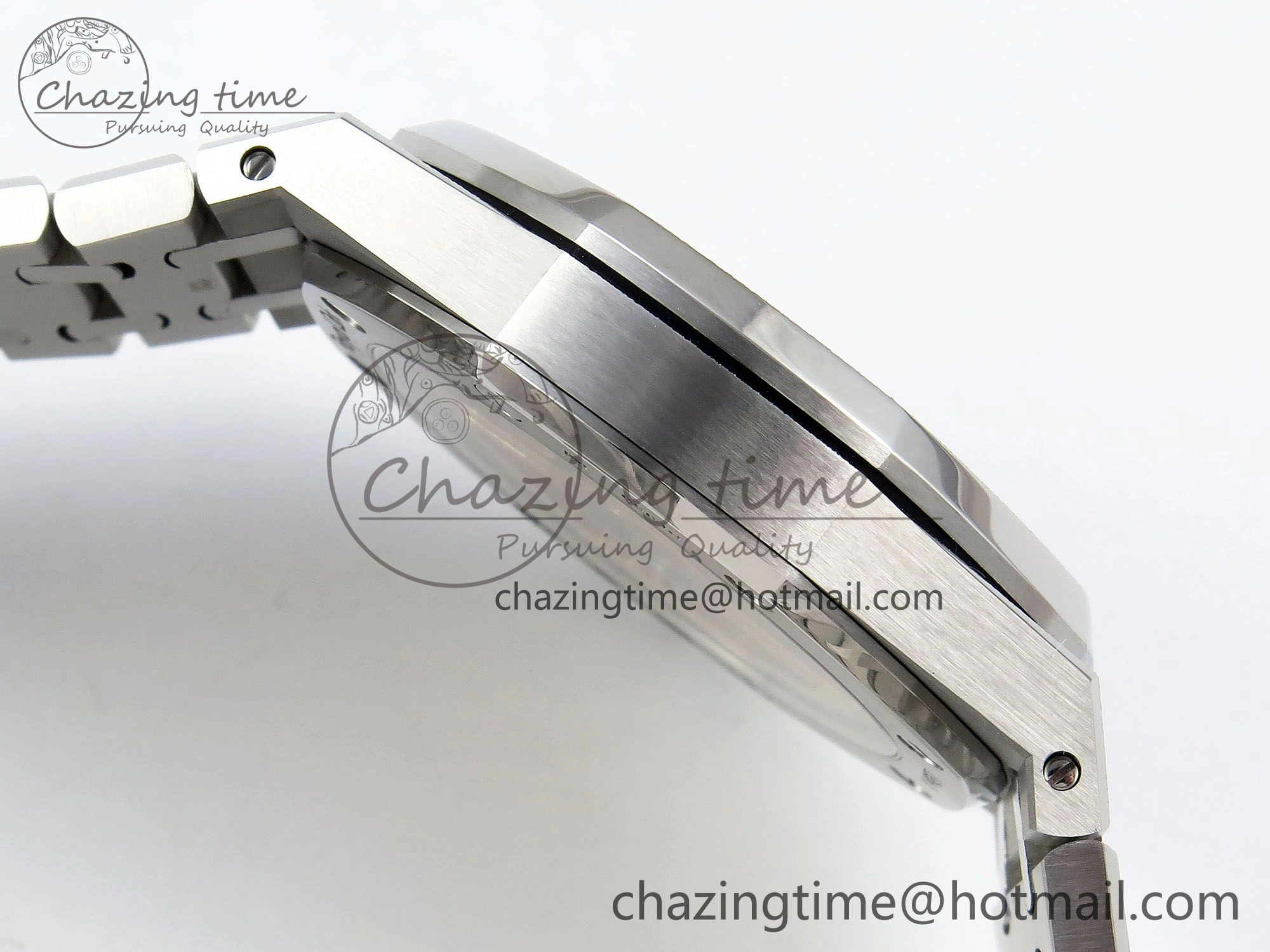 Compact Royal Oak 41mm 15500 Frosted SS APSF 1:1 Best Edition Grey Textured Dial on SS Bracelet SA4302 Super Clone 4419