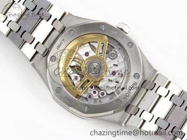 Compact Royal Oak 41mm 15500 Frosted SS APSF 1:1 Best Edition Grey Textured Dial on SS Bracelet SA4302 Super Clone 4419