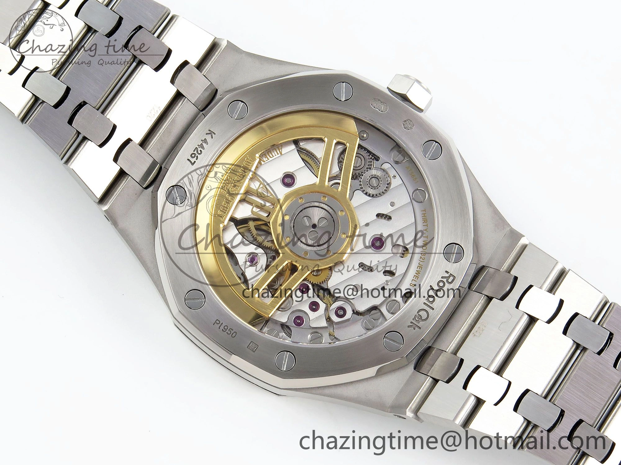 Compact Royal Oak 41mm 15500 Frosted SS APSF 1:1 Best Edition Grey Textured Dial on SS Bracelet SA4302 Super Clone 4419