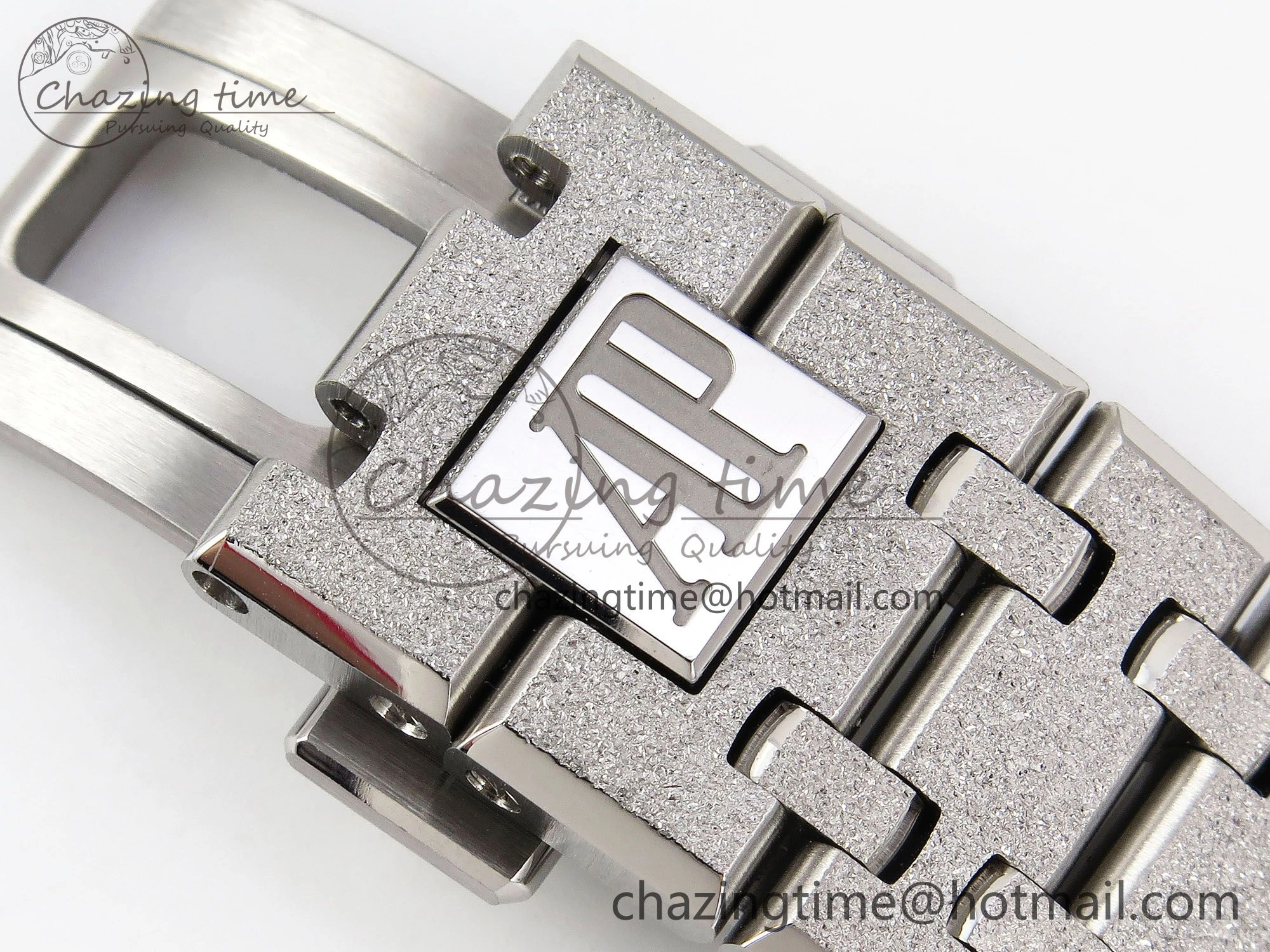 Compact Royal Oak 41mm 15500 Frosted SS APSF 1:1 Best Edition Grey Textured Dial on SS Bracelet SA4302 Super Clone 4419