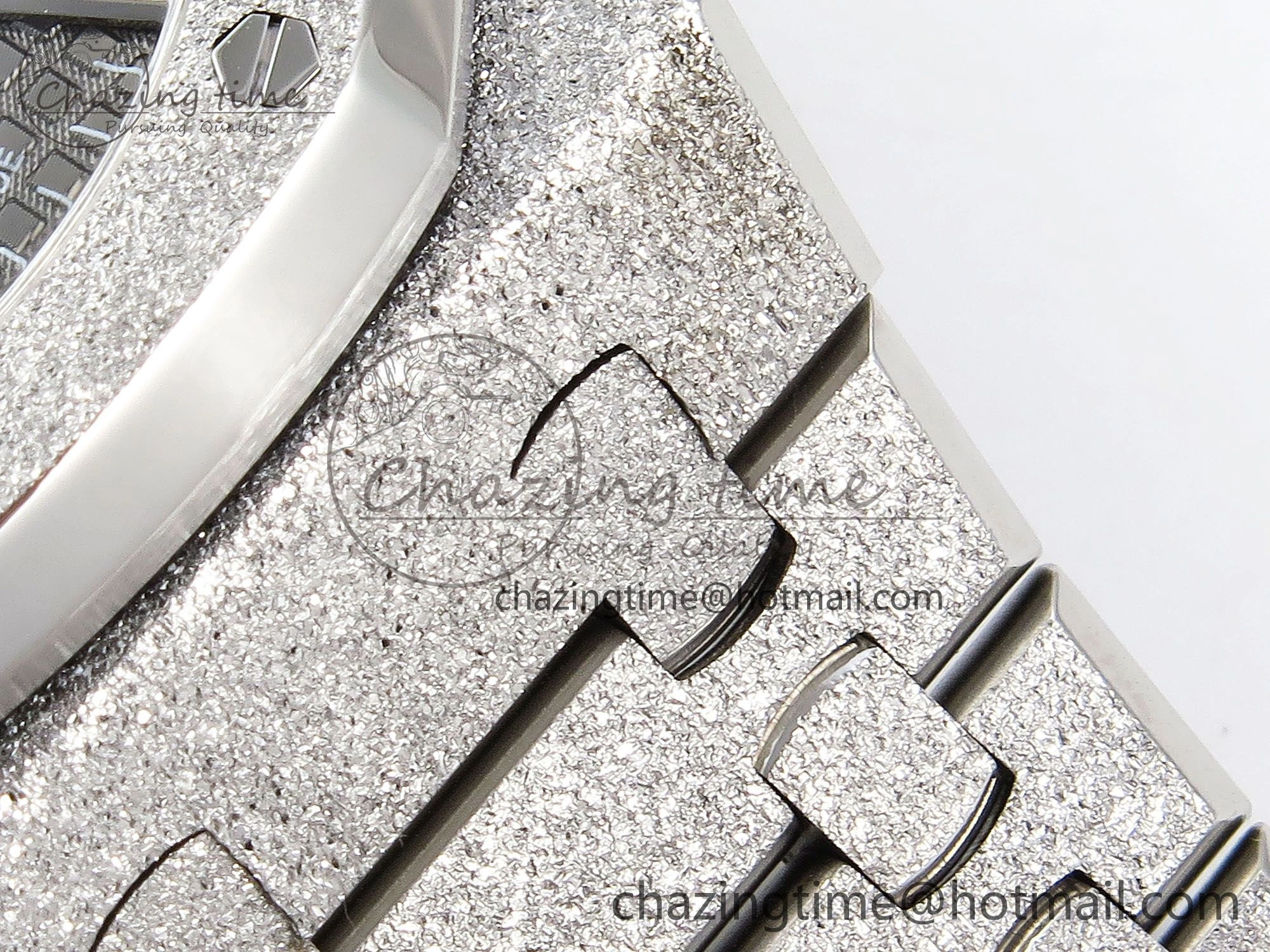 Compact Royal Oak 41mm 15500 Frosted SS APSF 1:1 Best Edition Grey Textured Dial on SS Bracelet SA4302 Super Clone 4419