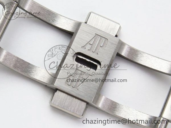 Royal Oak 41mm 15500 Frosted SS APSF 1:1 Best Edition White Textured Dial on SS Bracelet SA4302 Super Clone Durable 4424