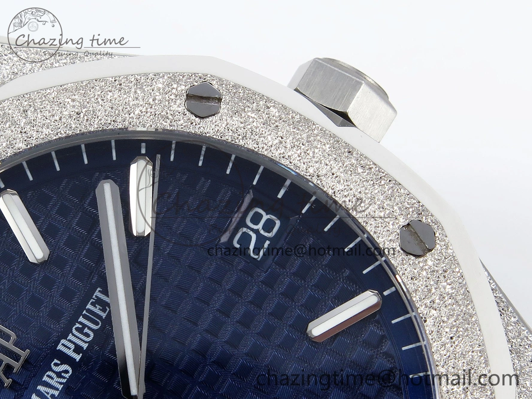 Minimalist Royal Oak 41mm 15500 Frosted SS IPF 1:1 Best Edition Blue Textured Dial on SS Bracelet SA4302 Super Clone 4470