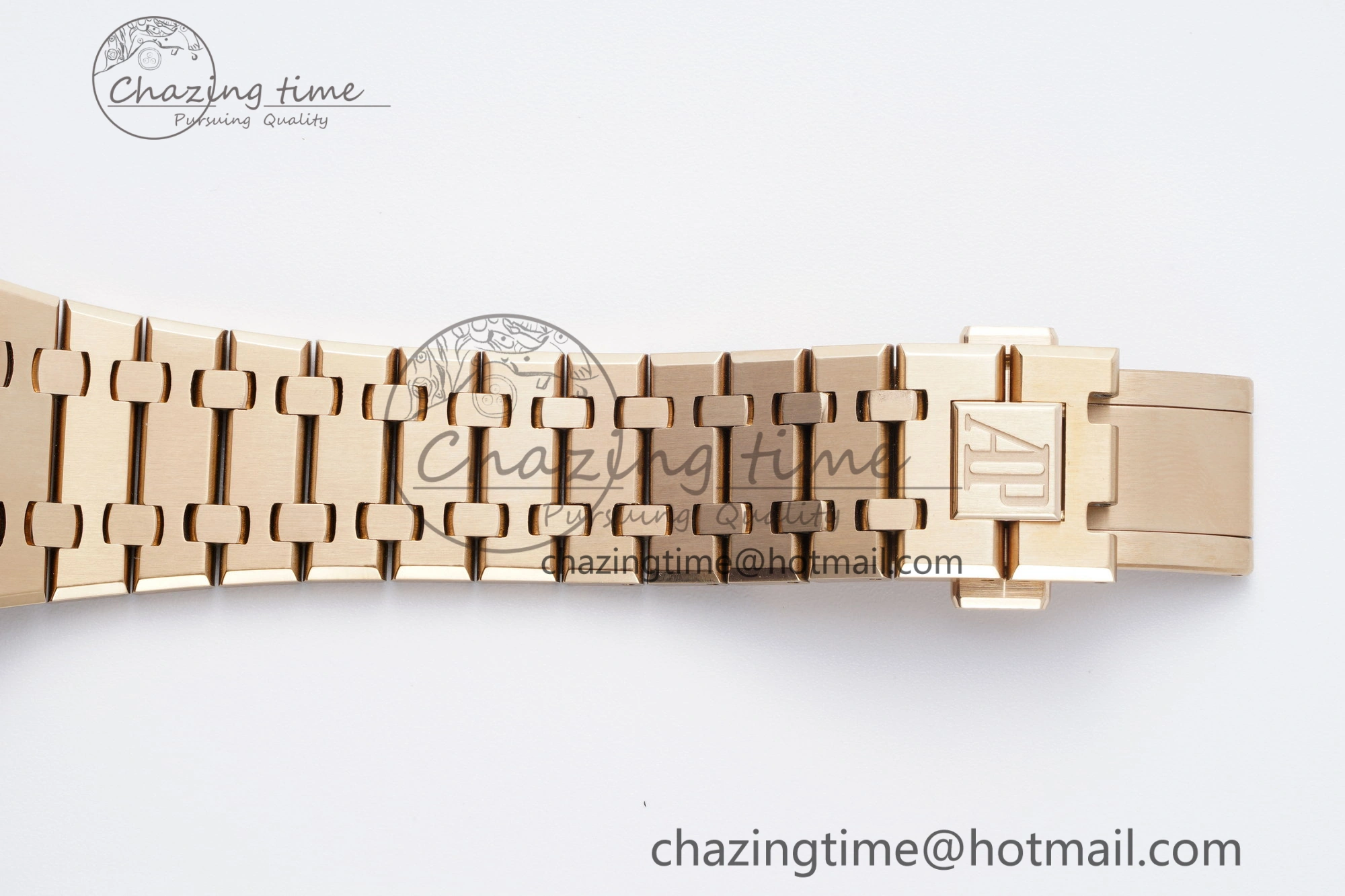 FlexibleFit Royal Oak 41mm 15500 RG APSF 1:1 Best Edition Black Textured Dial on RG Bracelet A4302 Super Clone 4740
