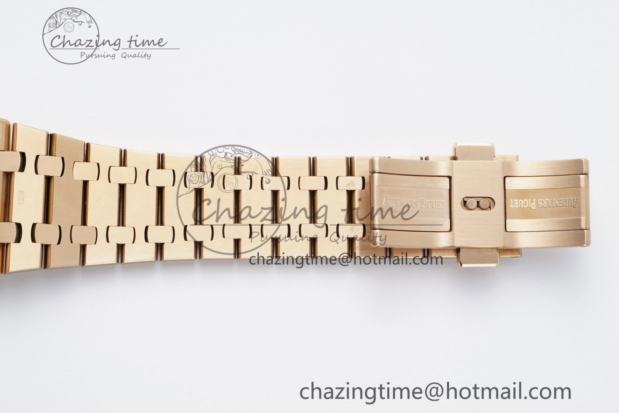 FlexibleFit Royal Oak 41mm 15500 RG APSF 1:1 Best Edition Black Textured Dial on RG Bracelet A4302 Super Clone 4740