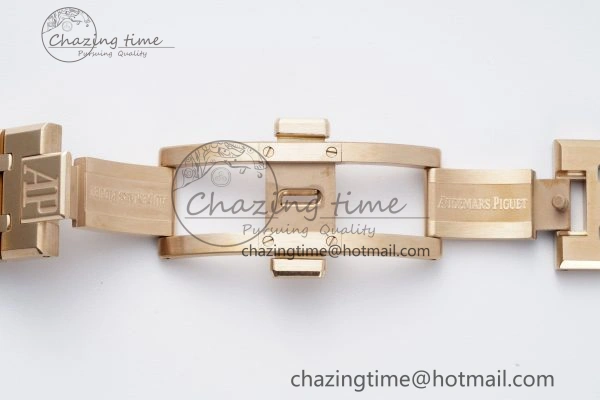 FlexibleFit Royal Oak 41mm 15500 RG APSF 1:1 Best Edition Black Textured Dial on RG Bracelet A4302 Super Clone 4740