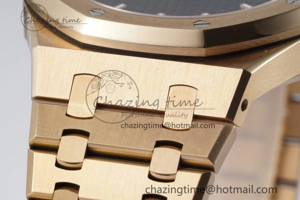 FlexibleFit Royal Oak 41mm 15500 RG APSF 1:1 Best Edition Black Textured Dial on RG Bracelet A4302 Super Clone 4740
