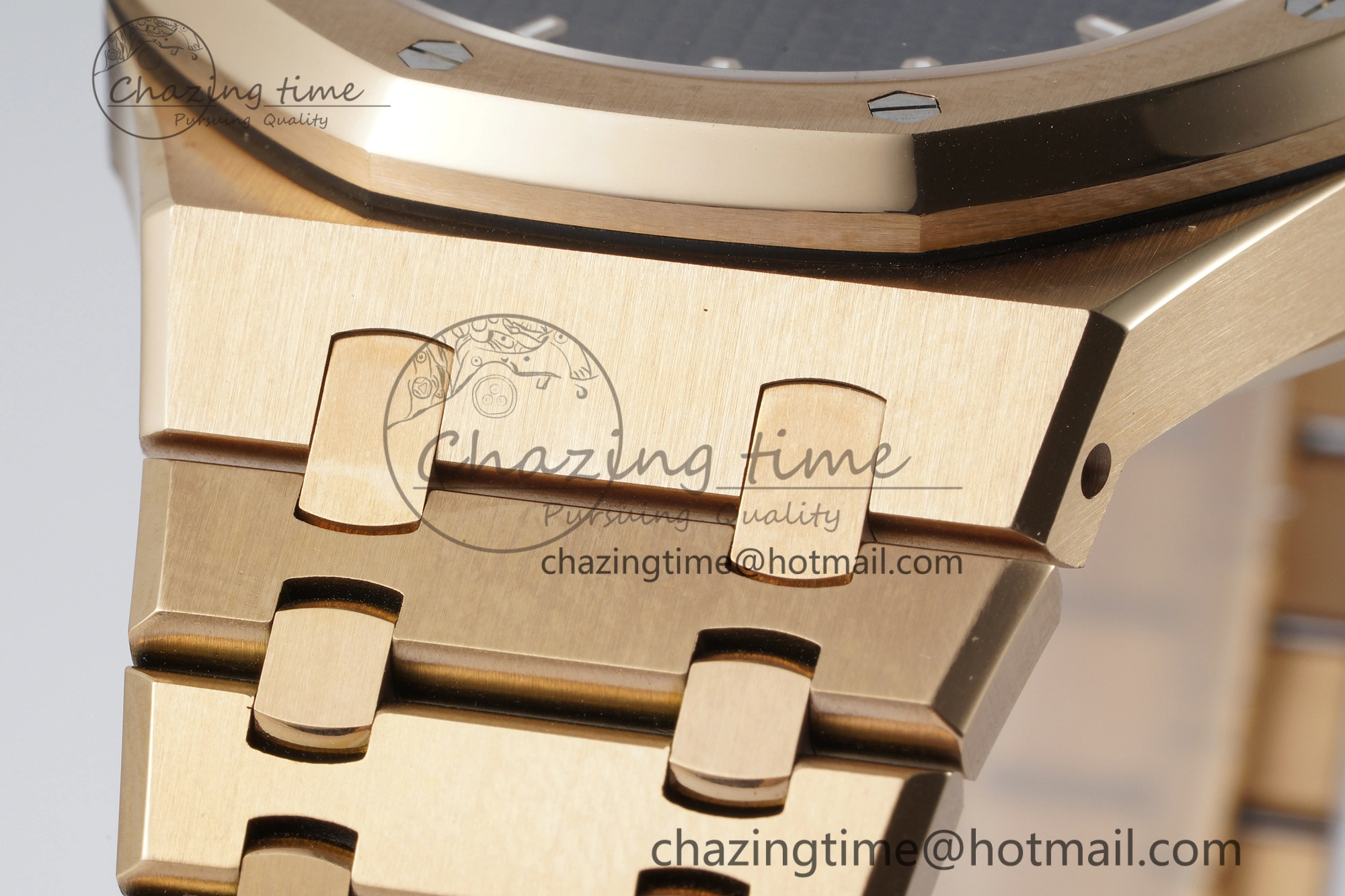 FlexibleFit Royal Oak 41mm 15500 RG APSF 1:1 Best Edition Black Textured Dial on RG Bracelet A4302 Super Clone 4740