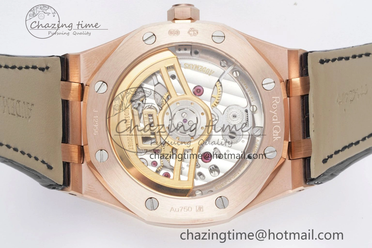 Royal Oak 41mm 15500 RG BF 1:1 Best Edition Black Textured Dial on Black Leather Strap A Lightweight 4599