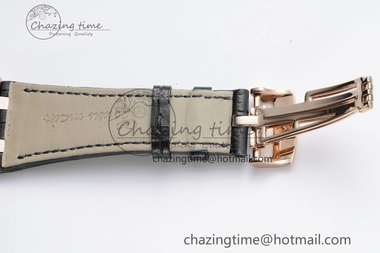 Royal Oak 41mm 15500 RG BF 1:1 Best Edition Black Textured Dial on Black Leather Strap A Lightweight 4599