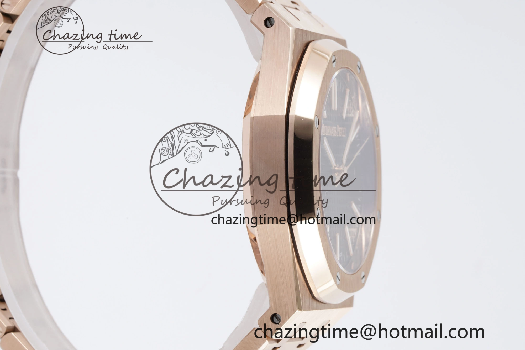 Royal Oak 41mm 15500 RG BF 1:1 Best Edition Black Textured Dial on SS Bracelet A ModernLook 4606