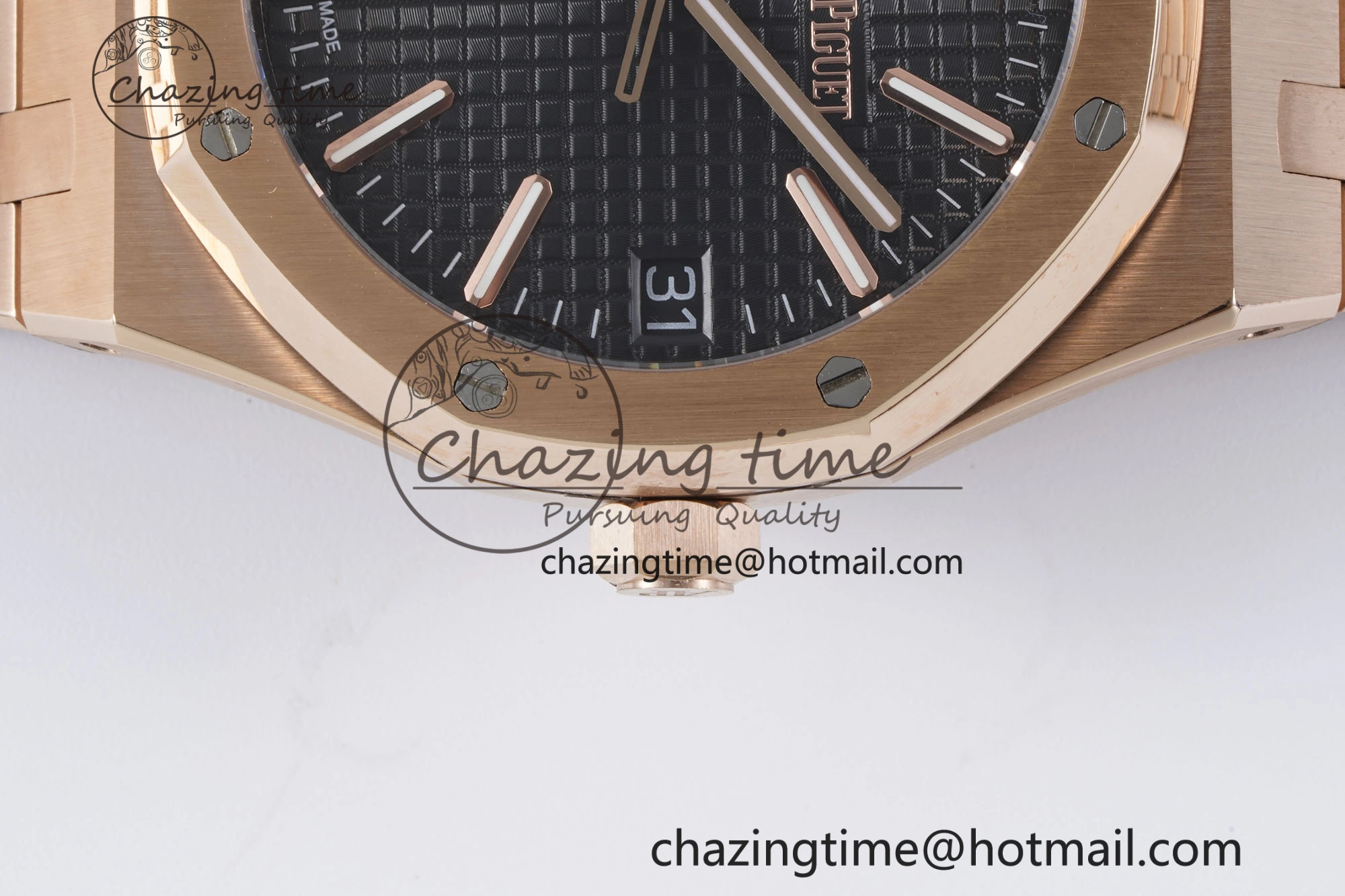 Royal Oak 41mm 15500 RG BF 1:1 Best Edition Black Textured Dial on SS Bracelet A ModernLook 4606