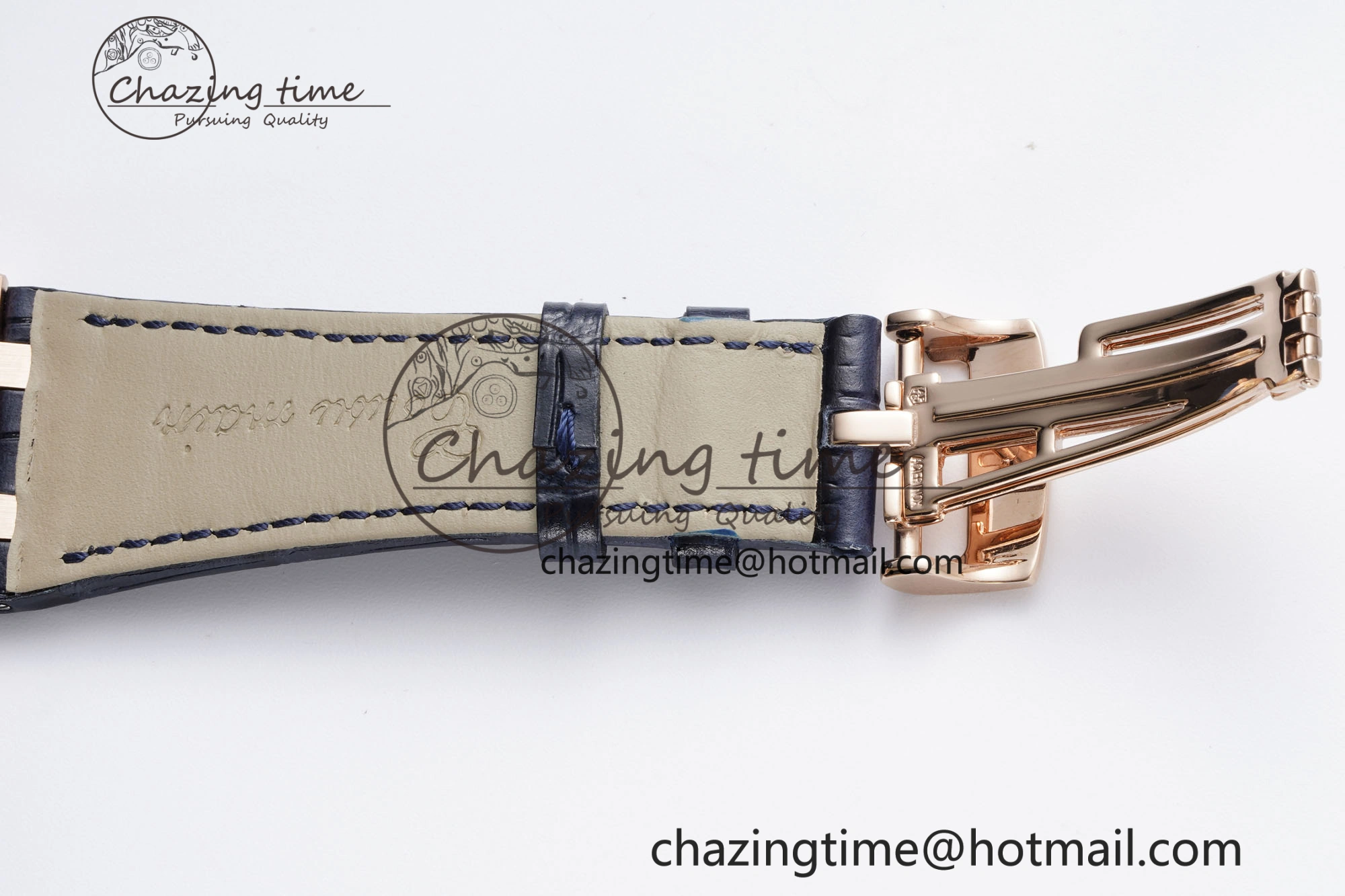 Royal Oak 41mm 15500 RG BF 1:1 Best Edition Blue Textured Dial on Blue Leather Strap A Seasonal 4601