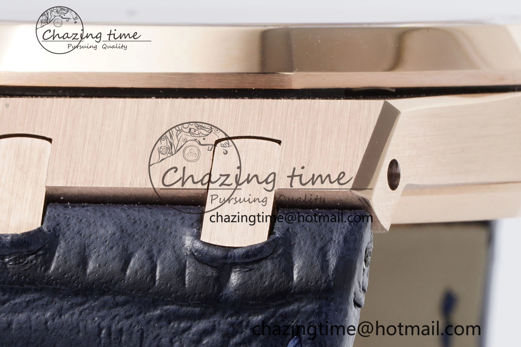 Royal Oak 41mm 15500 RG BF 1:1 Best Edition Blue Textured Dial on Blue Leather Strap A Seasonal 4601