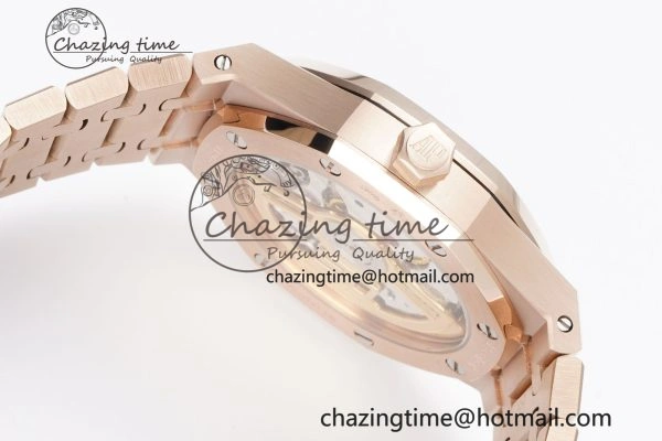 Royal Oak 41mm 15500 RG BF 1:1 Best Edition Blue Textured Dial on SS Bracelet A BestValue 4608