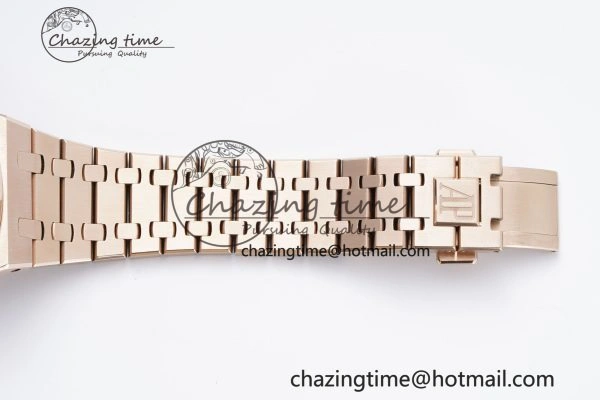 Royal Oak 41mm 15500 RG BF 1:1 Best Edition Blue Textured Dial on SS Bracelet A BestValue 4608