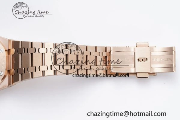 Royal Oak 41mm 15500 RG BF 1:1 Best Edition Blue Textured Dial on SS Bracelet A BestValue 4608