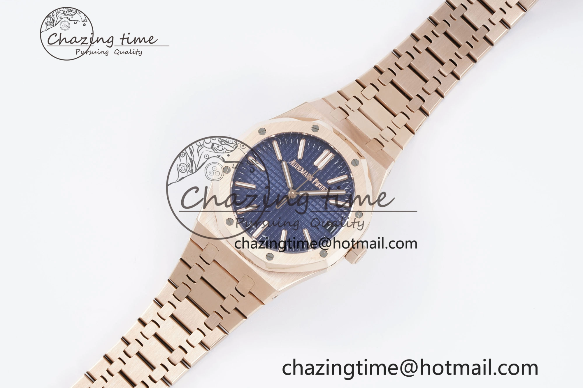 Royal Oak 41mm 15500 RG BF 1:1 Best Edition Blue Textured Dial on SS Bracelet A BestValue 4608