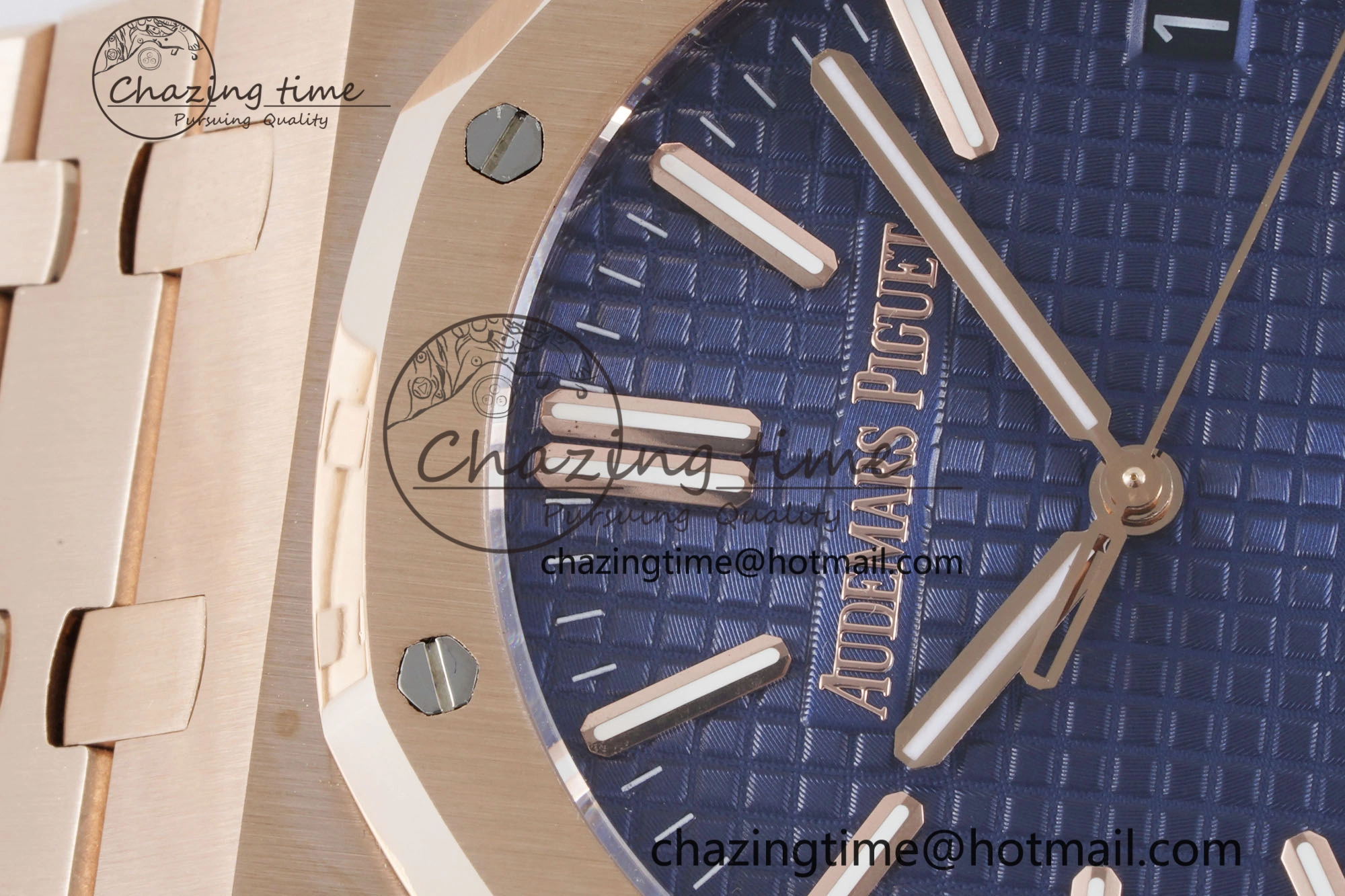 Royal Oak 41mm 15500 RG BF 1:1 Best Edition Blue Textured Dial on SS Bracelet A BestValue 4608