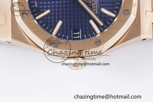 Royal Oak 41mm 15500 RG BF 1:1 Best Edition Blue Textured Dial on SS Bracelet A BestValue 4608