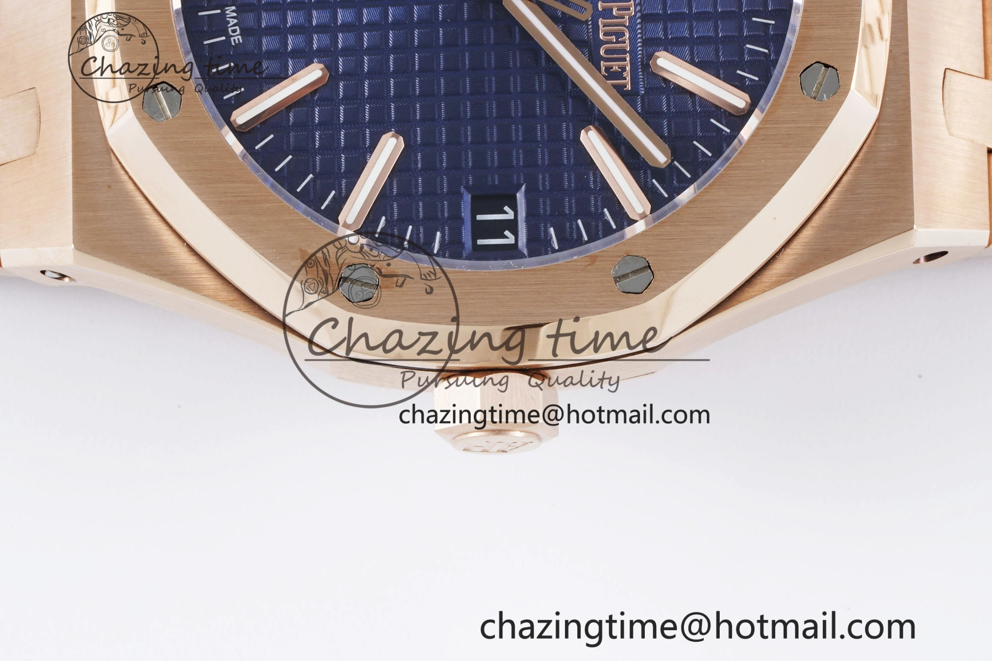 Royal Oak 41mm 15500 RG BF 1:1 Best Edition Blue Textured Dial on SS Bracelet A BestValue 4608