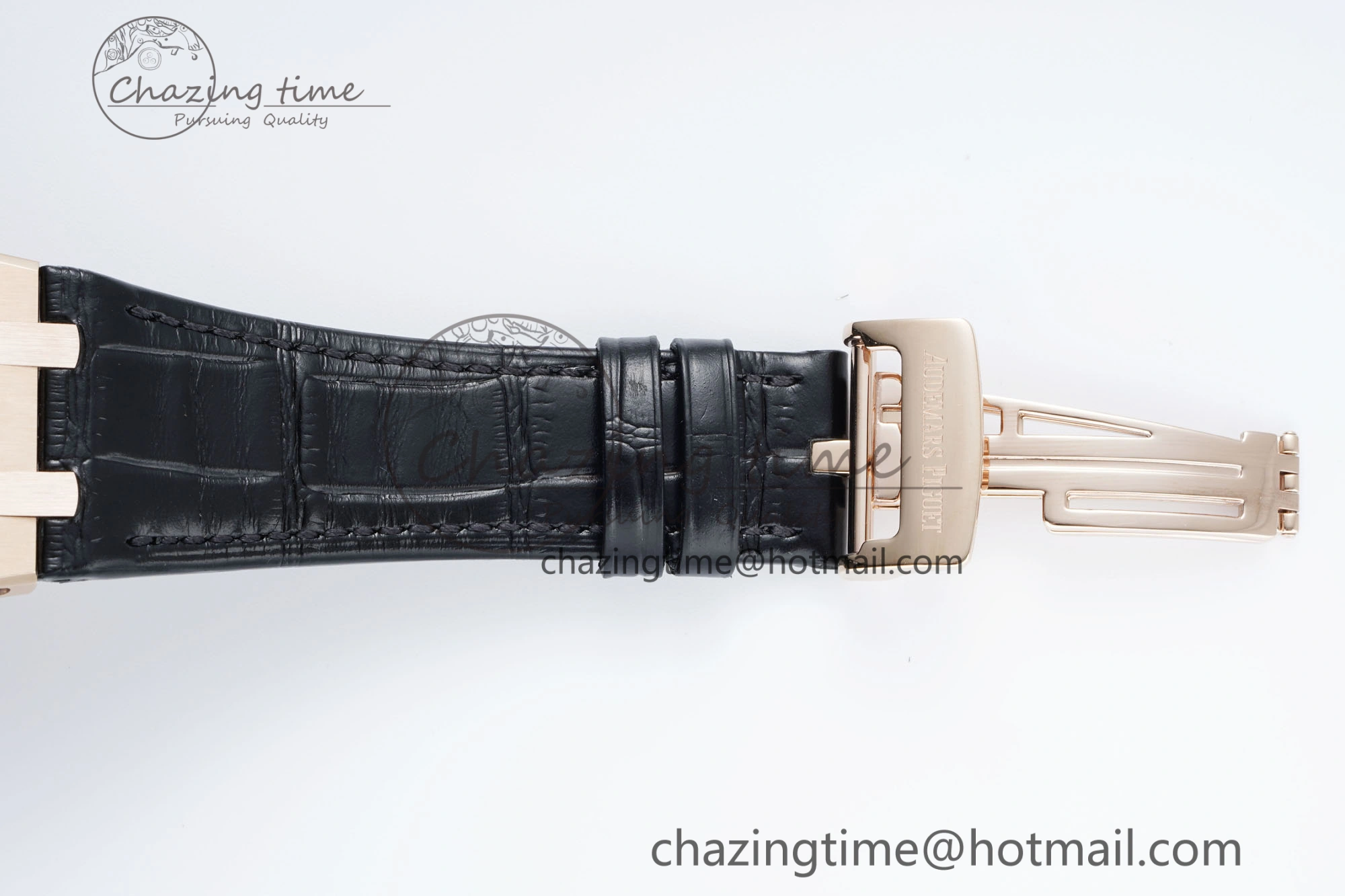 WaterResistant Royal Oak 41mm 15500 RG IPF 1:1 Best Edition Black Textured Dial on Black Leather Strap SA4302 Super Clone 4692