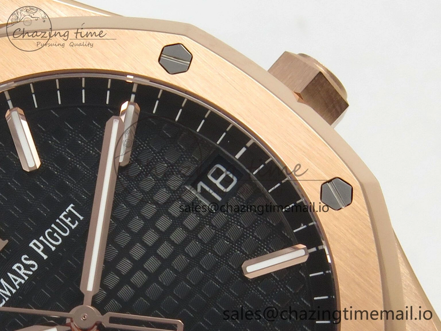 Royal Oak 41mm 15500 RG RSF 1:1 Best Edition Black Dial on Blue leather strap SA4302 Super Clone HighPerformance 4207