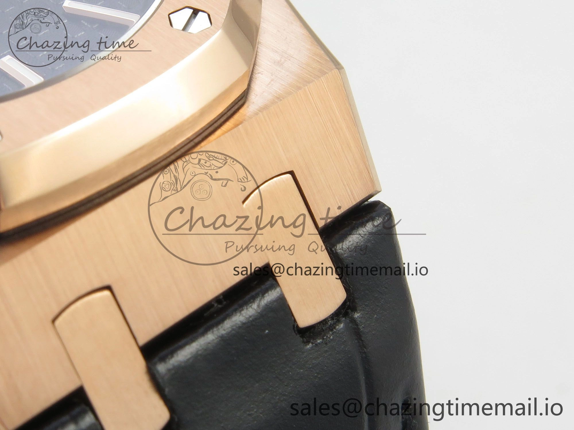 Royal Oak 41mm 15500 RG RSF 1:1 Best Edition Black Dial on Blue leather strap SA4302 Super Clone HighPerformance 4207