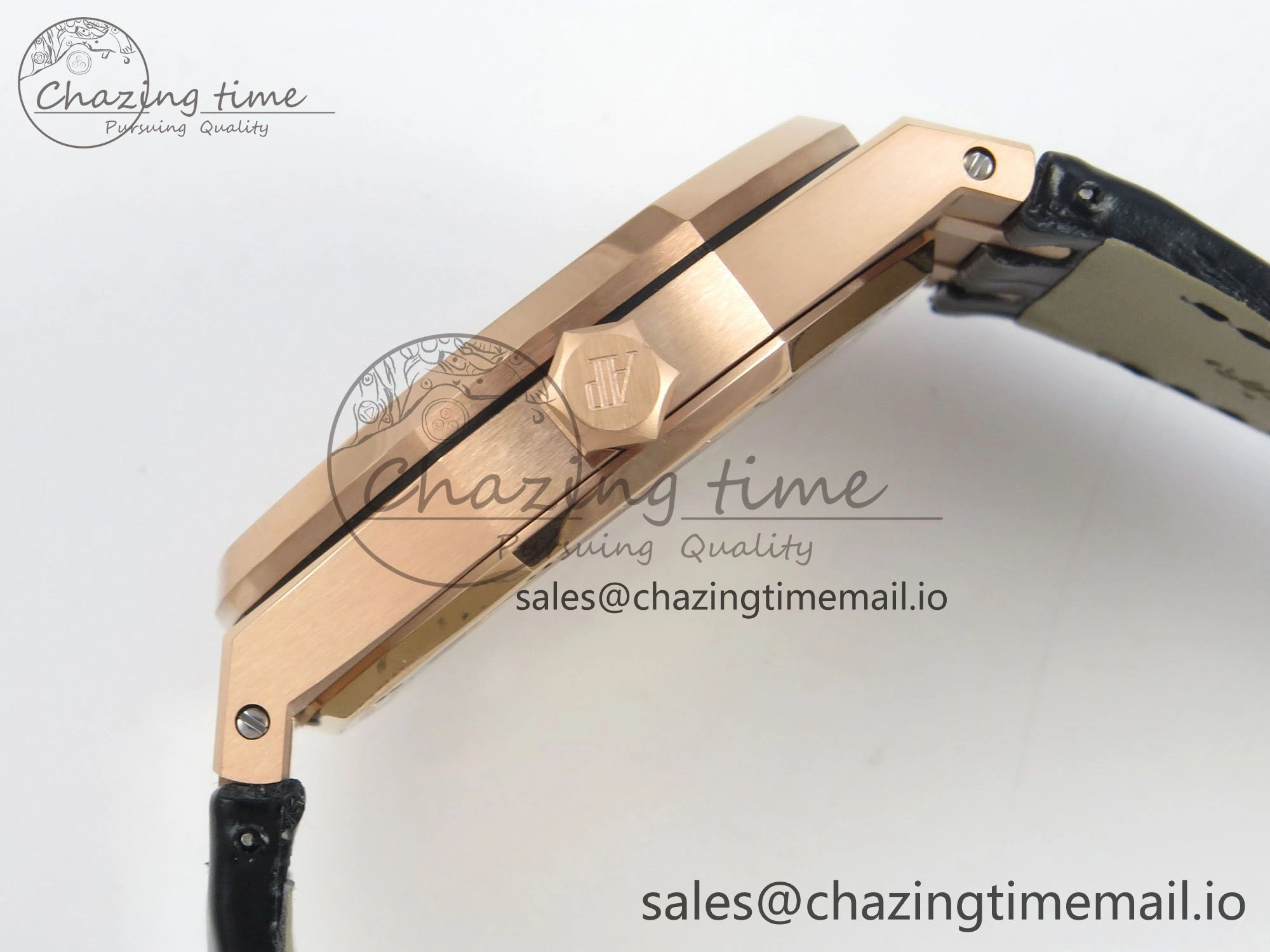 Royal Oak 41mm 15500 RG RSF 1:1 Best Edition Black Dial on Blue leather strap SA4302 Super Clone HighPerformance 4207