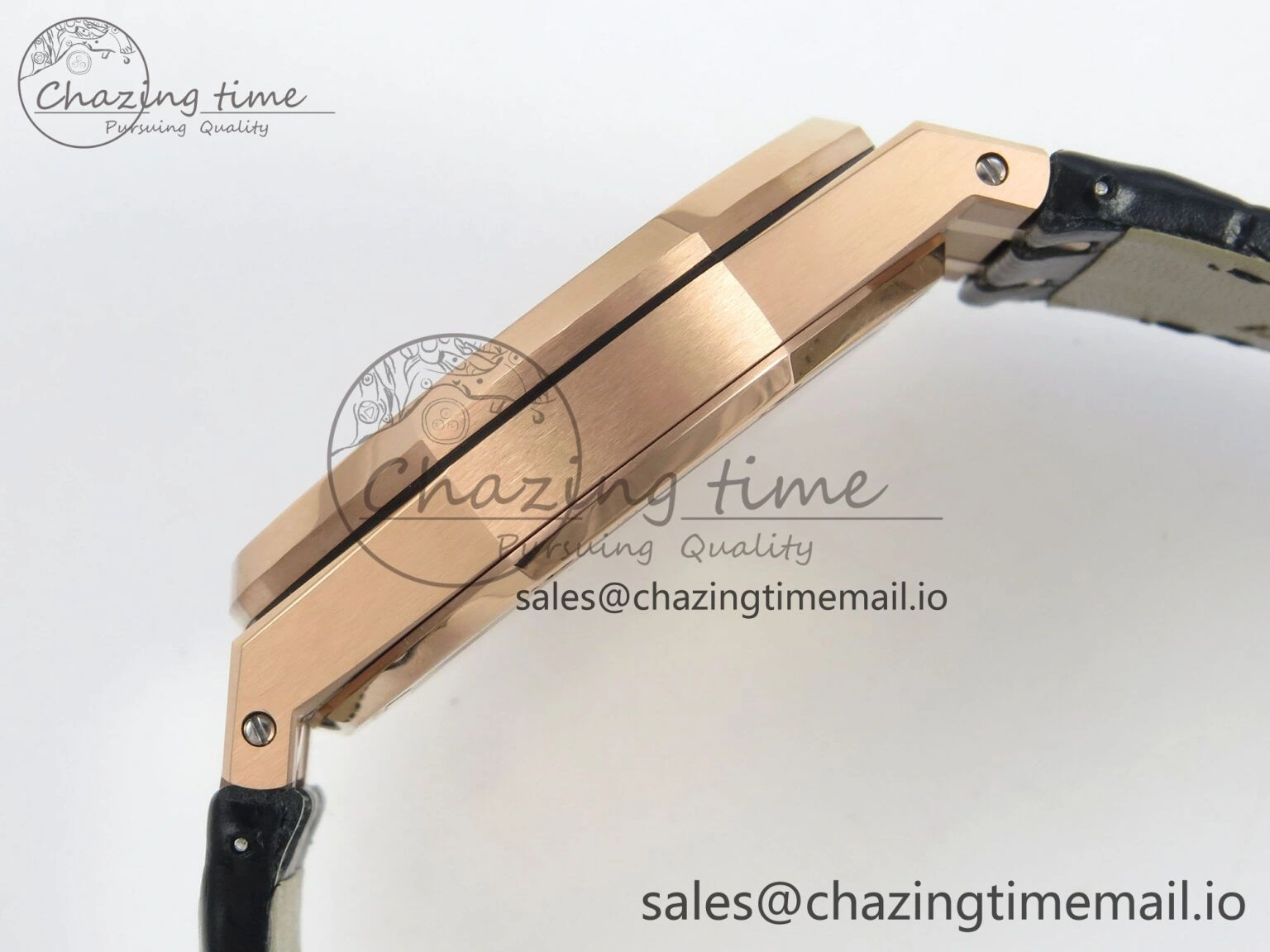 Royal Oak 41mm 15500 RG RSF 1:1 Best Edition Black Dial on Blue leather strap SA4302 Super Clone HighPerformance 4207