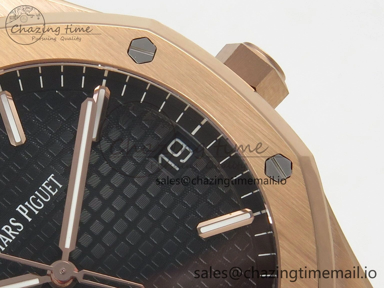 Royal Oak 41mm 15500 RG RSF 1:1 Best Edition Black Dial on RG Bracelet SA4302 Super Clone Soft 4206