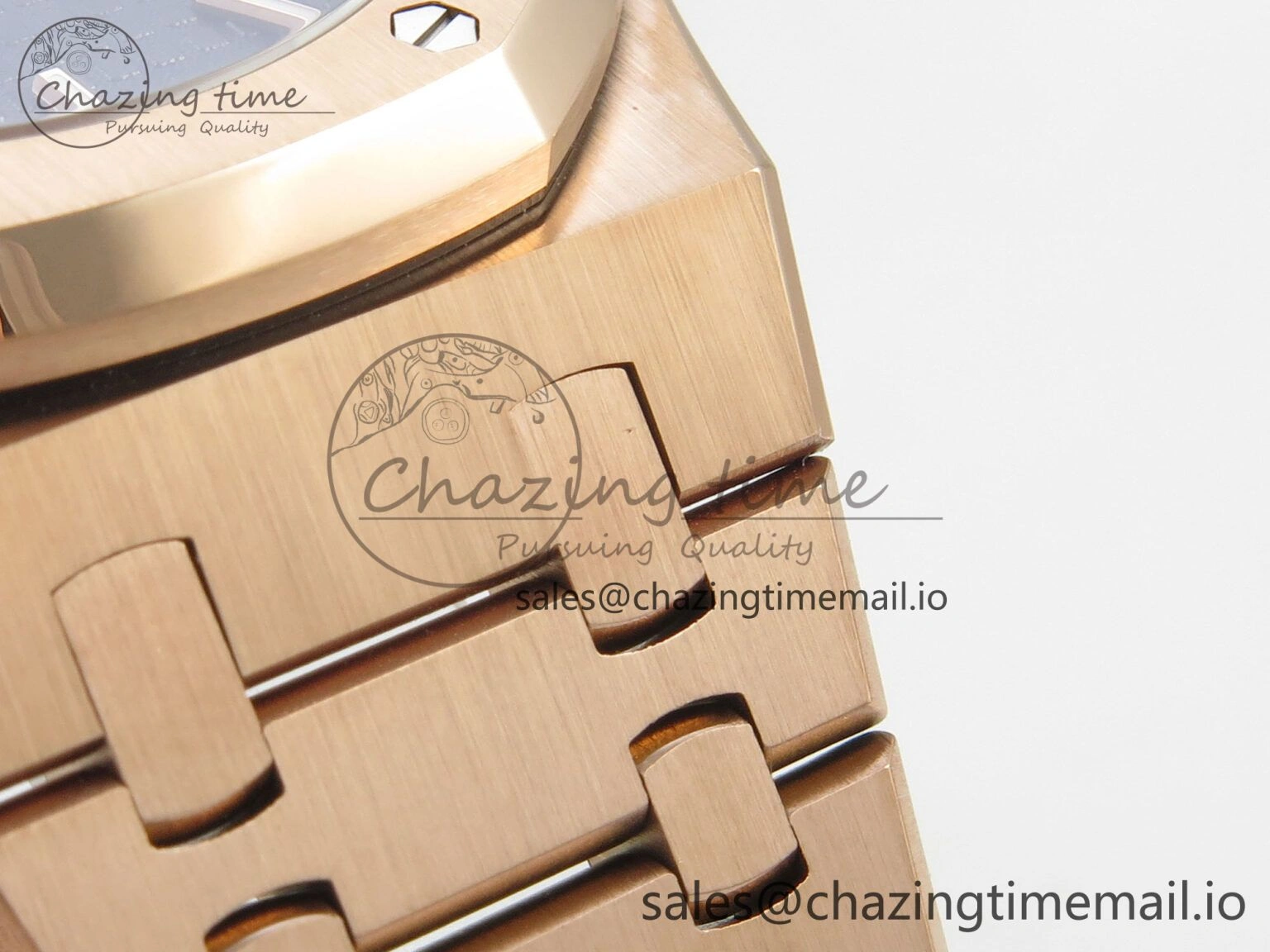 Royal Oak 41mm 15500 RG RSF 1:1 Best Edition Black Dial on RG Bracelet SA4302 Super Clone Soft 4206