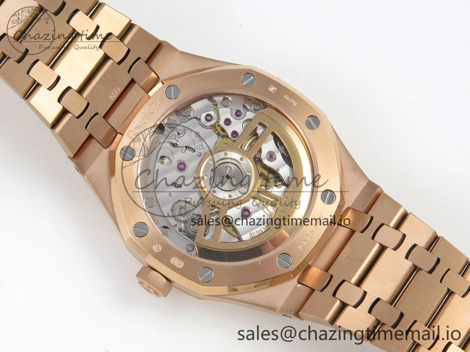 Royal Oak 41mm 15500 RG RSF 1:1 Best Edition Black Dial on RG Bracelet SA4302 Super Clone Soft 4206