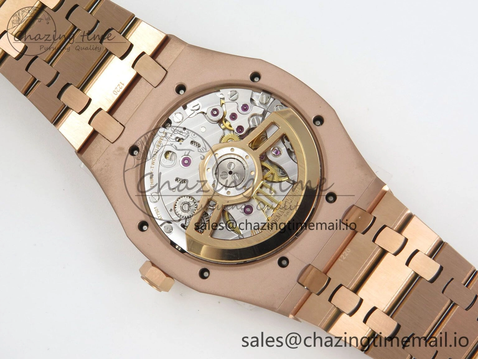 Royal Oak 41mm 15500 RG RSF 1:1 Best Edition Black Dial on RG Bracelet SA4302 Super Clone Soft 4206