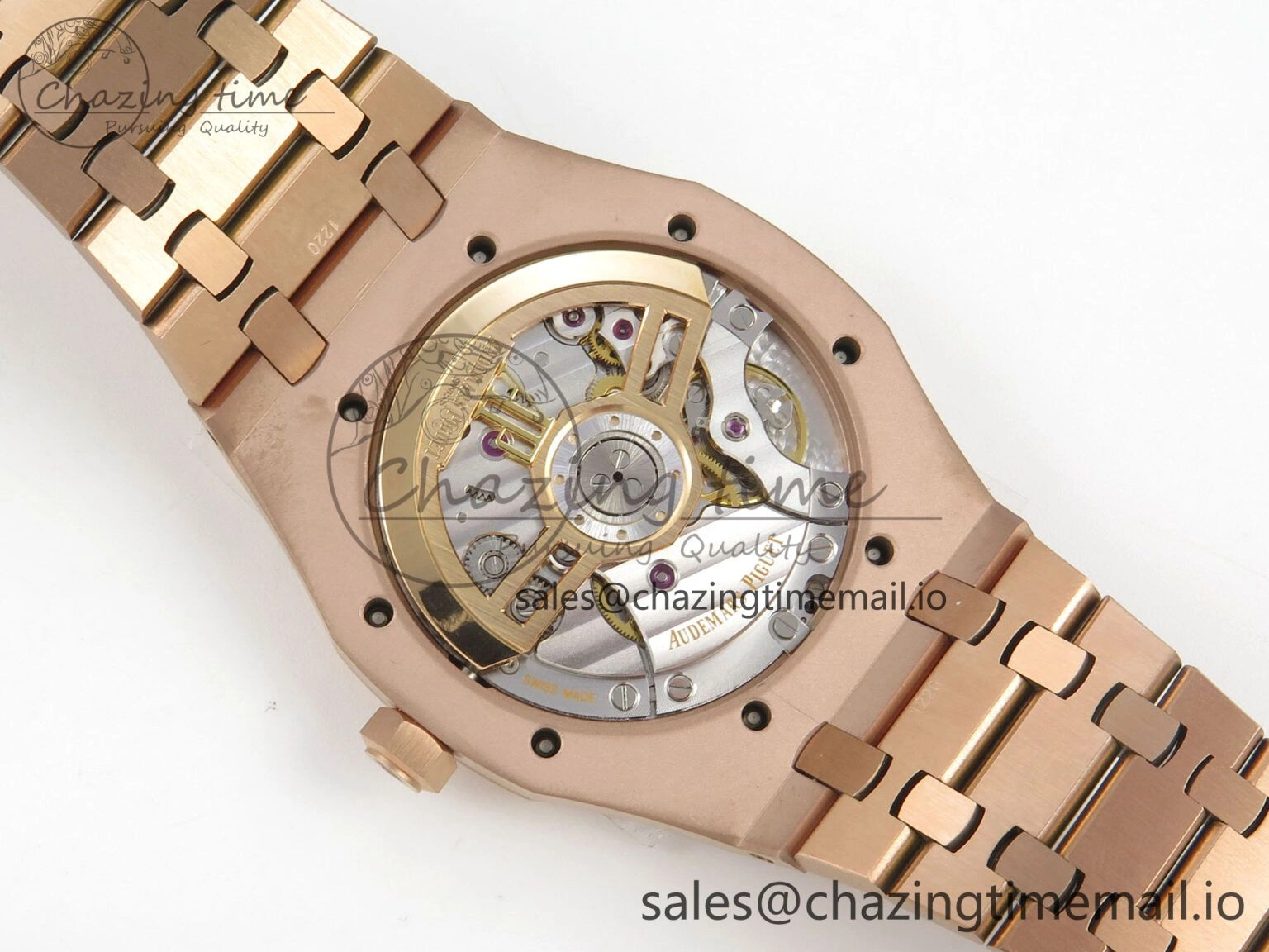 Royal Oak 41mm 15500 RG RSF 1:1 Best Edition Black Dial on RG Bracelet SA4302 Super Clone Soft 4206