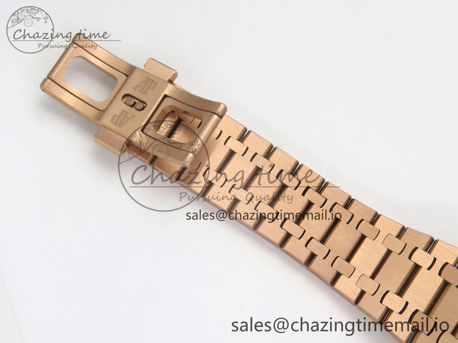 Royal Oak 41mm 15500 RG RSF 1:1 Best Edition Black Dial on RG Bracelet SA4302 Super Clone Soft 4206