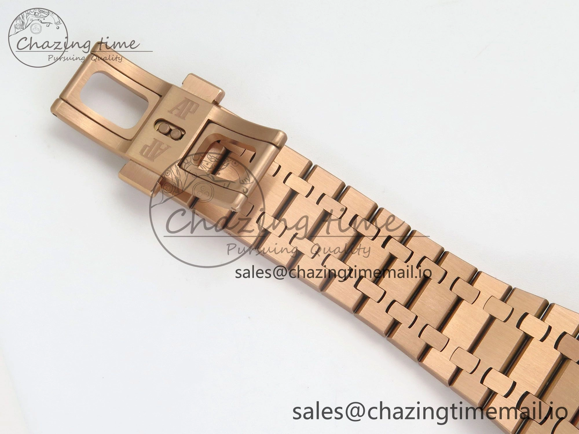 Royal Oak 41mm 15500 RG RSF 1:1 Best Edition Black Dial on RG Bracelet SA4302 Super Clone Soft 4206