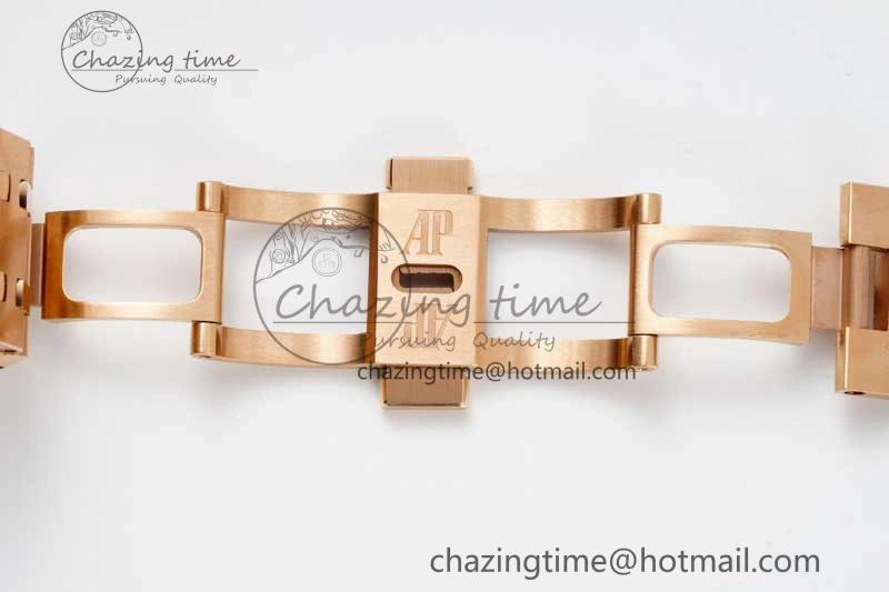 Royal Oak 41mm 15500 RG ZF 1:1 Best Edition Black Textured Dial on RG Bracelet A4302 V EasyCare 4770