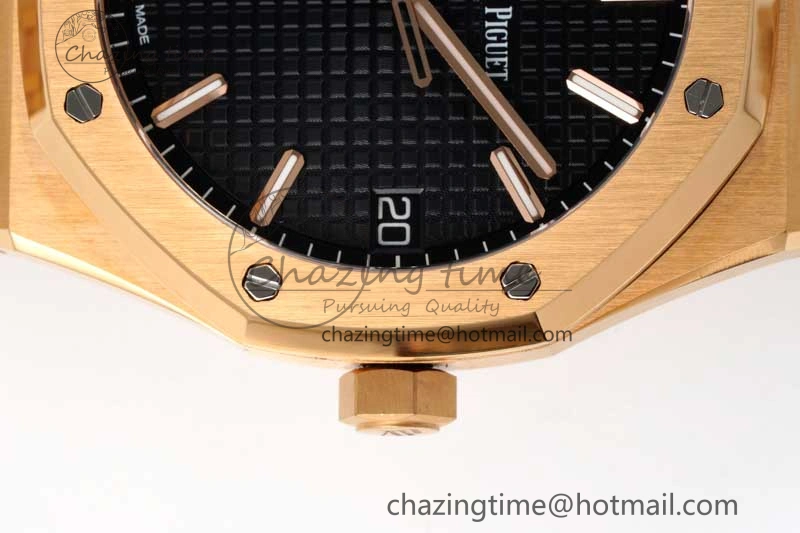 Royal Oak 41mm 15500 RG ZF 1:1 Best Edition Black Textured Dial on RG Bracelet A4302 V EasyCare 4770