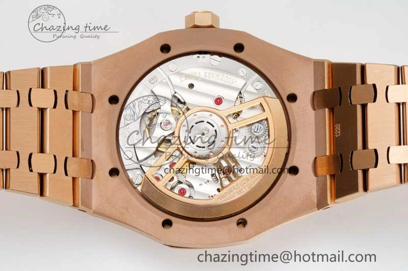 Royal Oak 41mm 15500 RG ZF 1:1 Best Edition Black Textured Dial on RG Bracelet A4302 V EasyCare 4770