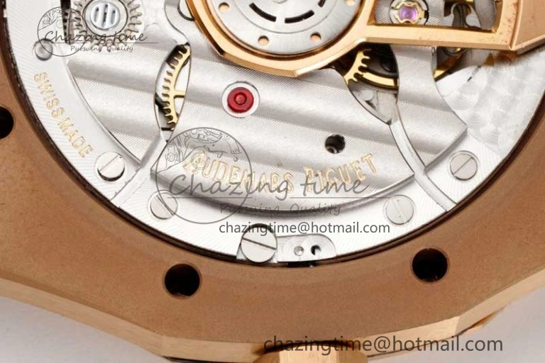 Royal Oak 41mm 15500 RG ZF 1:1 Best Edition Black Textured Dial on RG Bracelet A4302 V EasyCare 4770