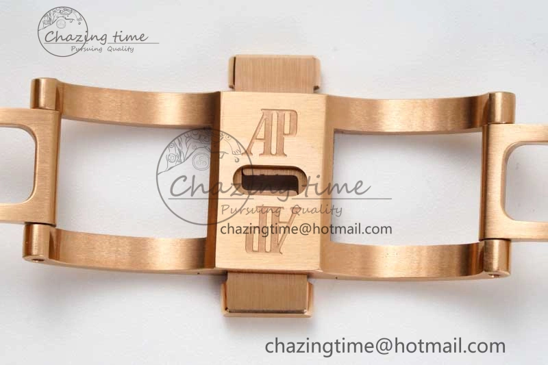 Royal Oak 41mm 15500 RG ZF 1:1 Best Edition White Textured Dial on RG Bracelet A4302 V Supportive 4771