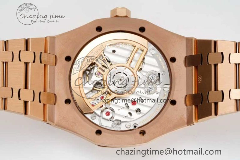 Royal Oak 41mm 15500 RG ZF 1:1 Best Edition White Textured Dial on RG Bracelet A4302 V Supportive 4771